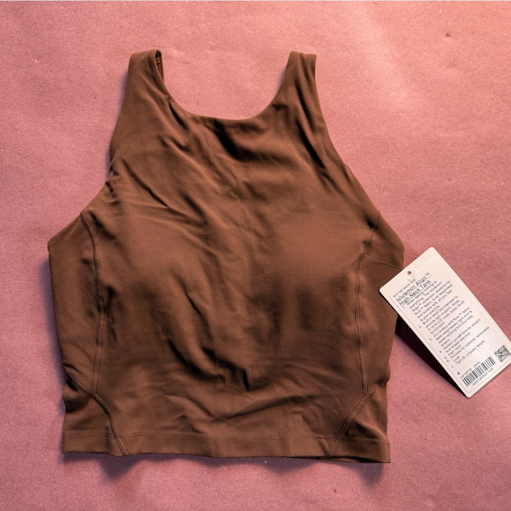Lululemon Align High-Neck Tank Top Java brown size 4 NWT